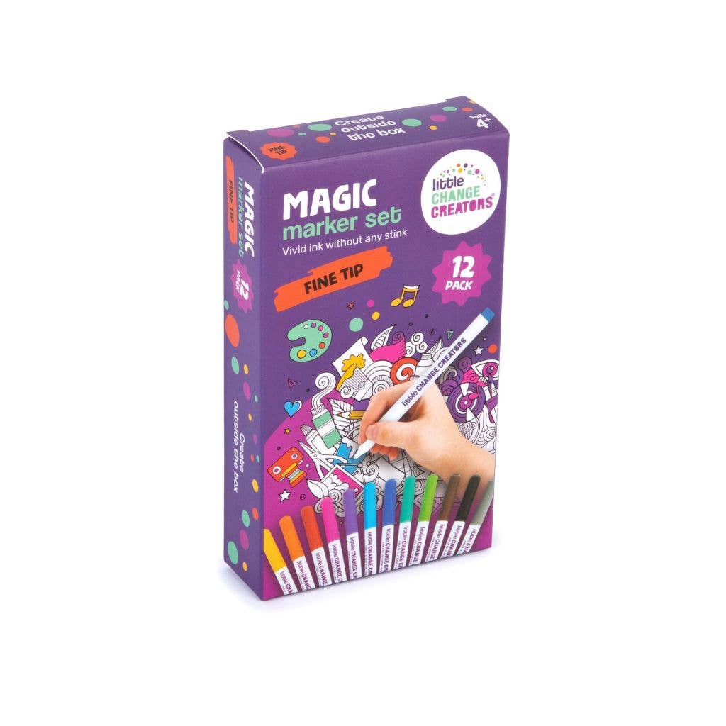 MAGIC MARKERS Fine Tip Pens for Drawing + Colouring - Little Change Creators