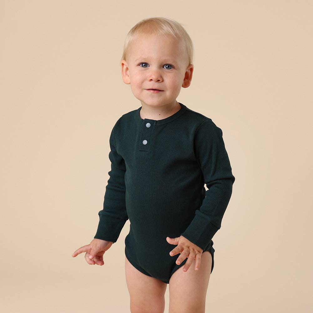Snuggle Hunny - Emerald Long Sleeve Organic Bodysuit