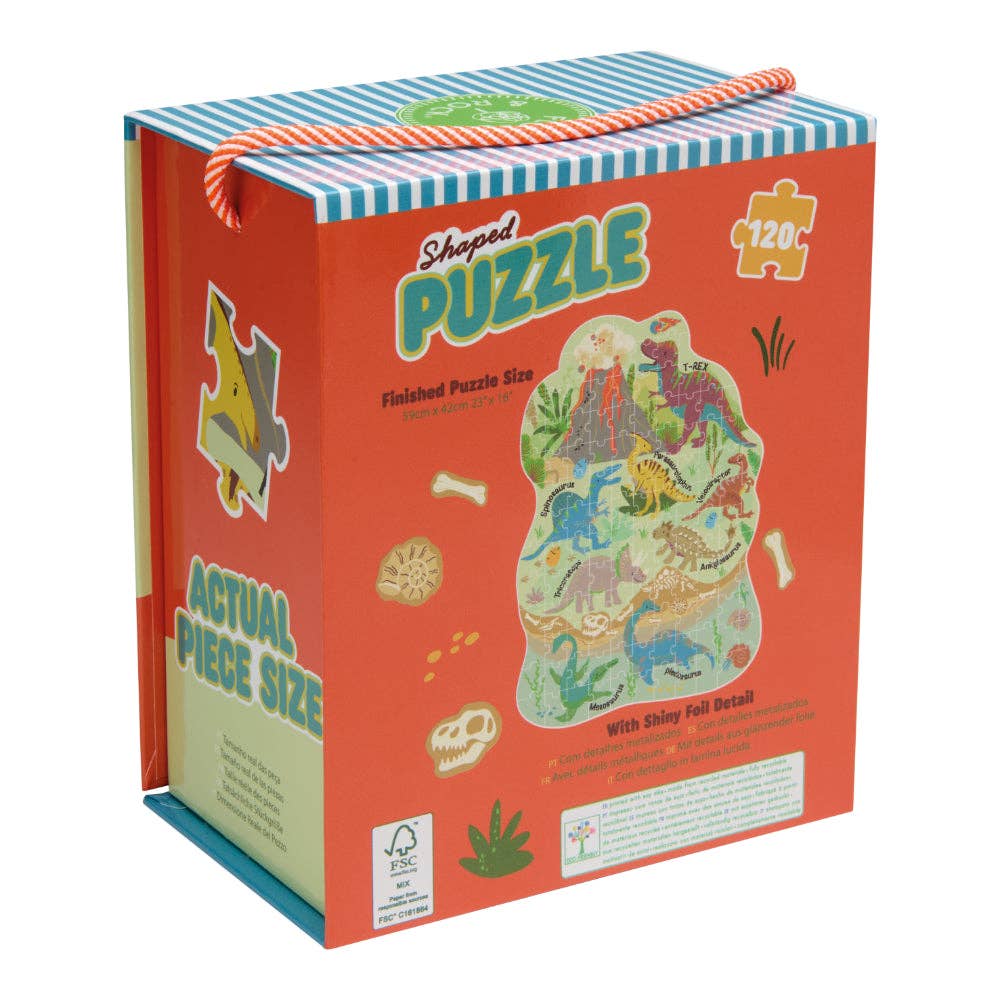 Floss & Rock 120 pc Shaped Jigsaw Puzzle - Dinosaur