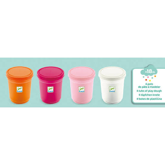 Djeco Modelling Dough Set | 4 Tubs Sweet Pastel Play Dough Colours