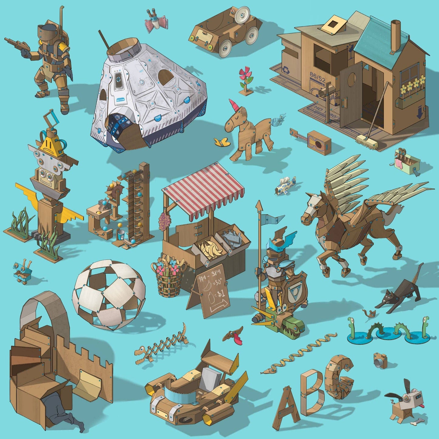 Makedo Cardboard Construction for 2-5 Makers