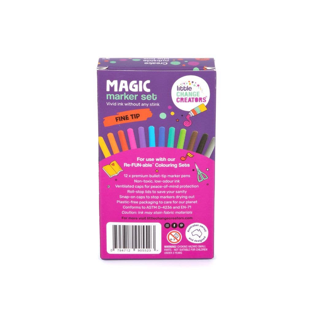 MAGIC MARKERS Fine Tip Pens for Drawing + Colouring - Little Change Creators