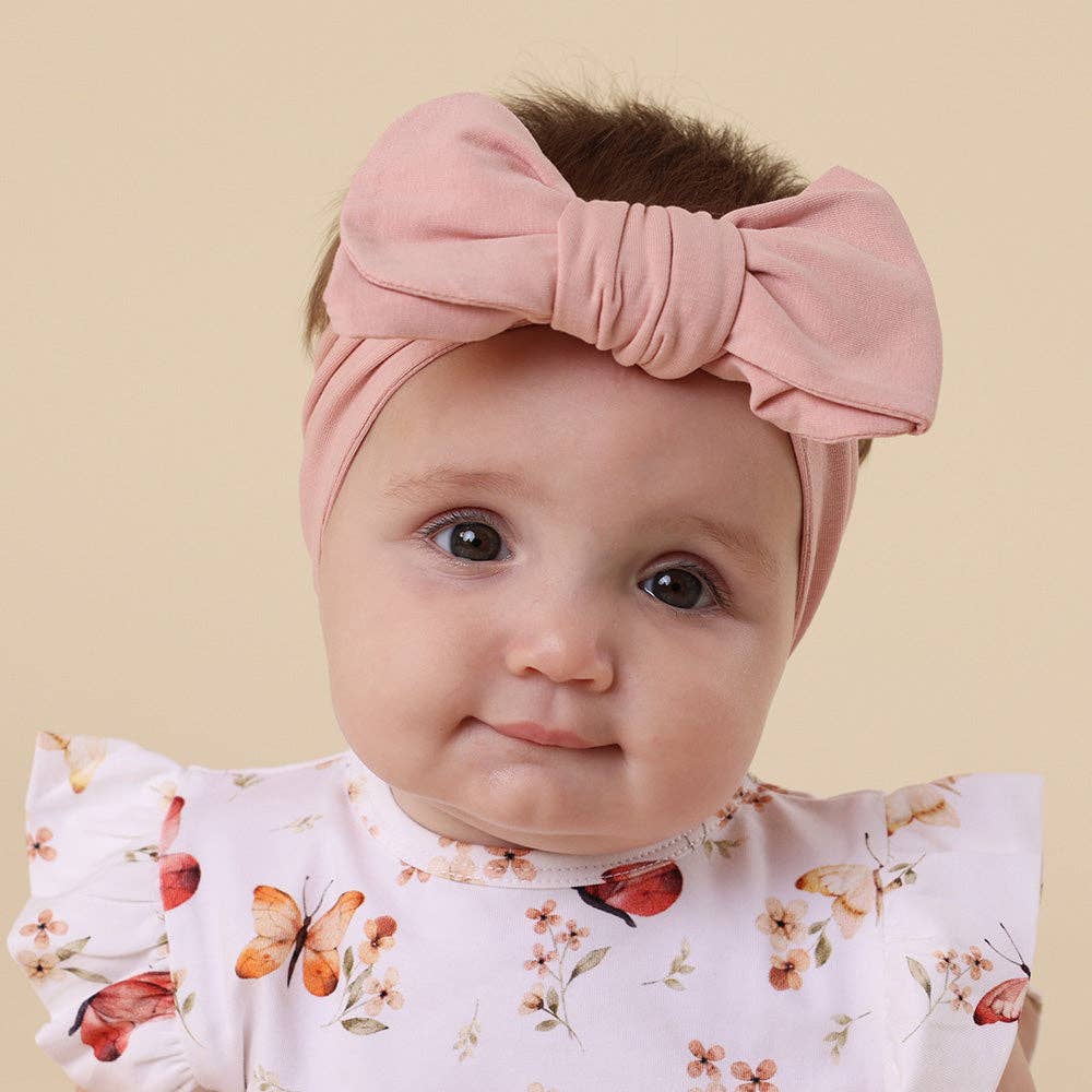 Snuggle Hunny - Lullaby Pink Organic Oversized Bow