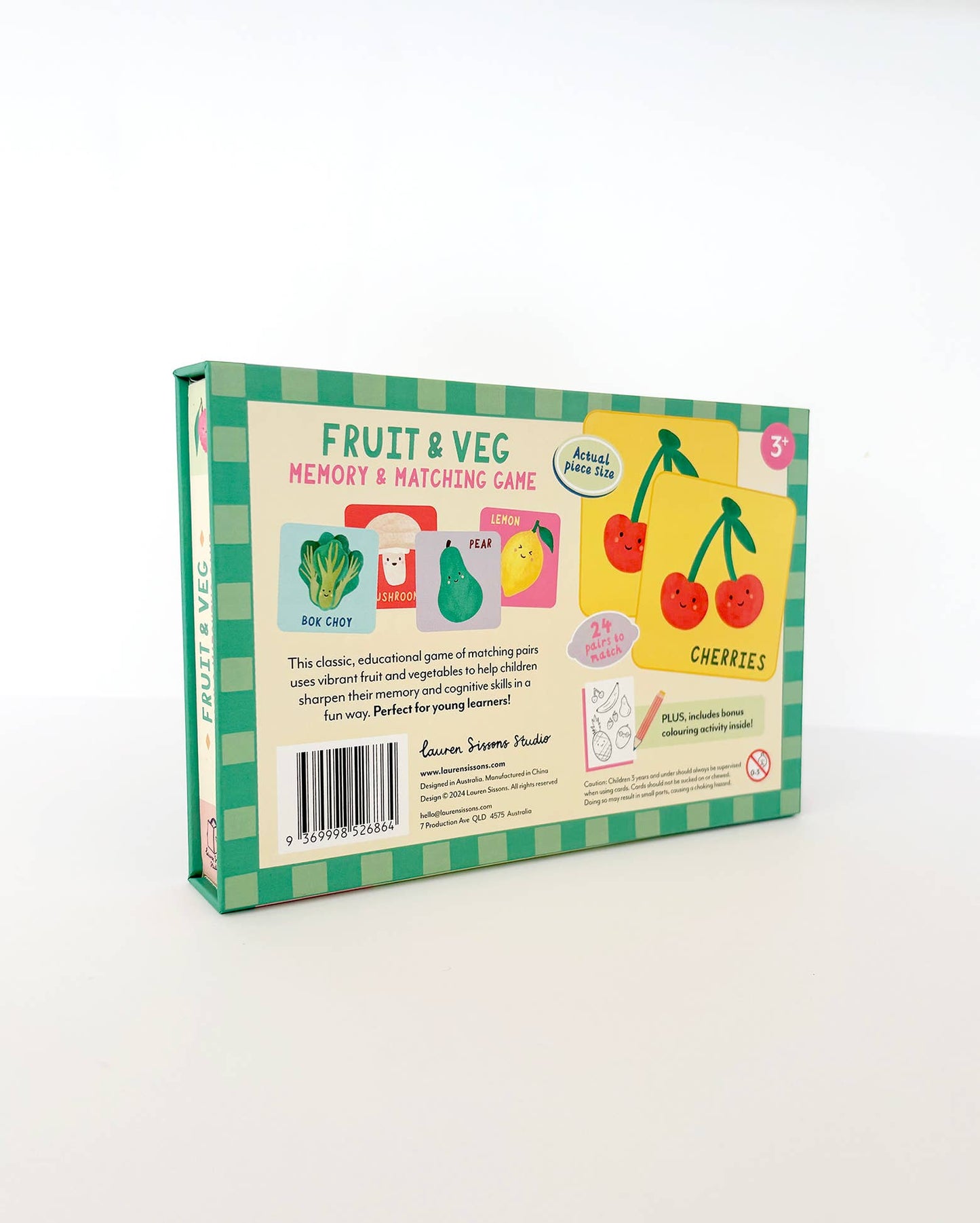 Lauren Sissons Studio - Fruit and Veg Memory & Matching Game - Kids Educational Gift