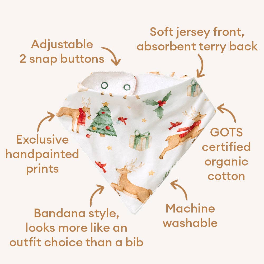 Snuggle Hunny - Prancer & Friends Organic Dribble Bib