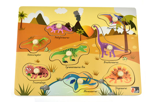 2 in 1 Dinosaur Peg Puzzle