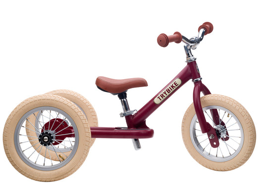 Trybike - Matt Red Vintage with Cream Tyres                         ** Pre Order **
Arrival 7-10 days