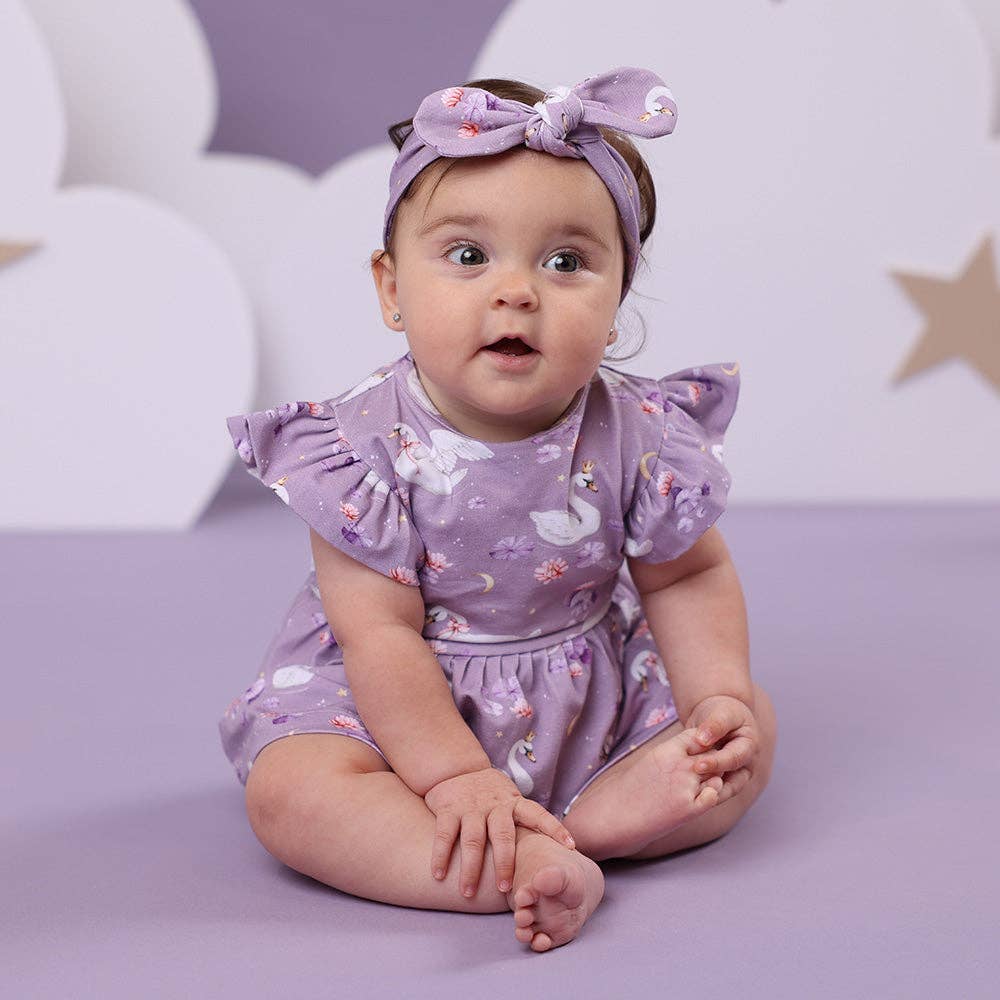 Snuggle Hunny - Swan Lake Short Sleeve Organic Dress