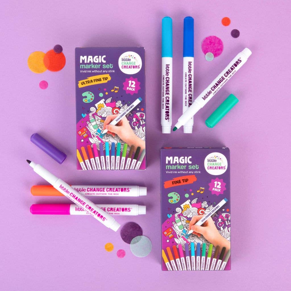 MAGIC MARKERS - Ultra Fine Felt Tip Colouring Pens - Little Change Creators