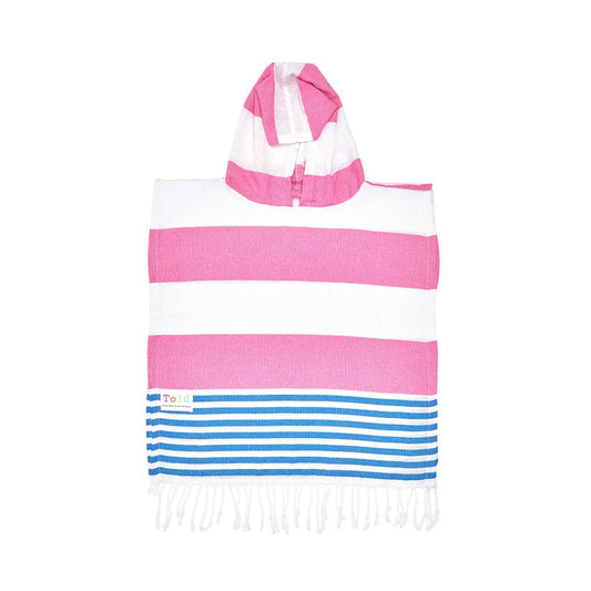 Pink and Blue Kids Hooded Beach Towel - Tolu Australia