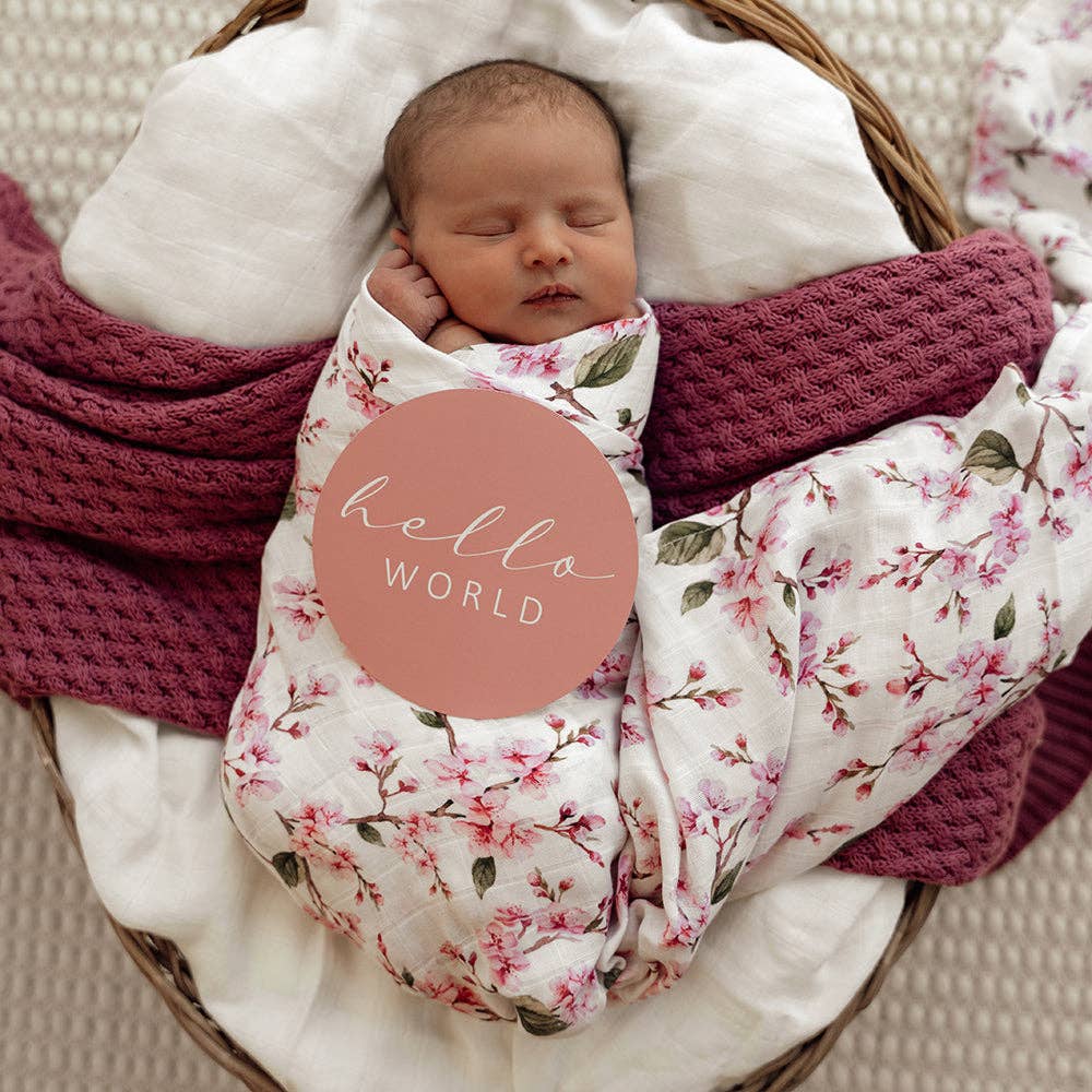 Snuggle Hunny - Cherry Blossom Organic Muslin Wrap