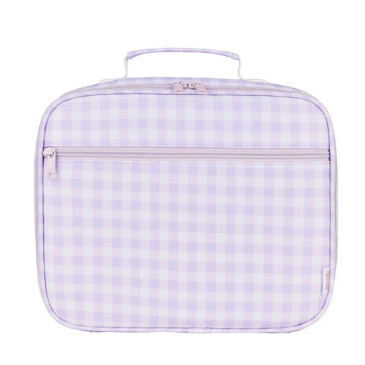 Lilac Gingham Junior Insulated Lunch Bag + Ice Pack - Kinnder