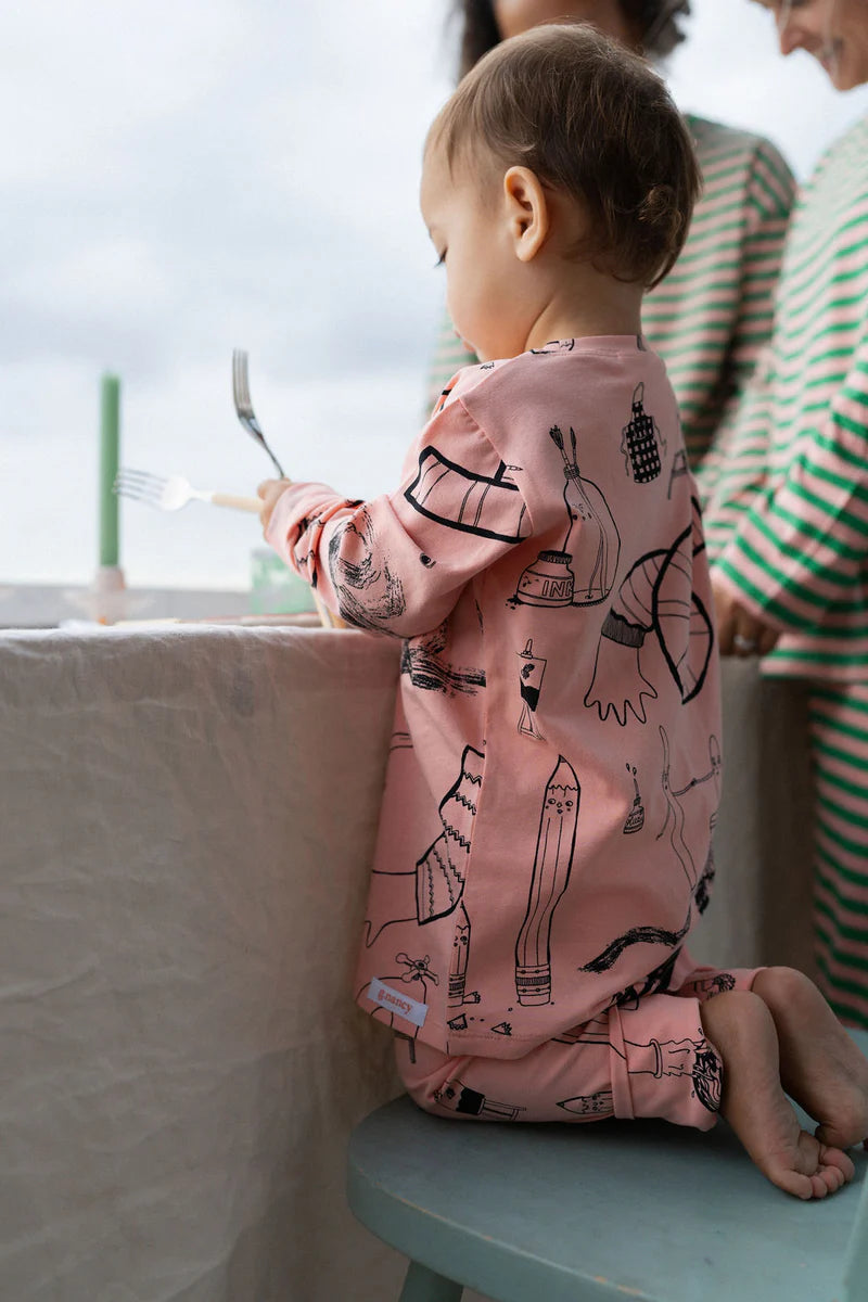 bubblegum art club long pj set