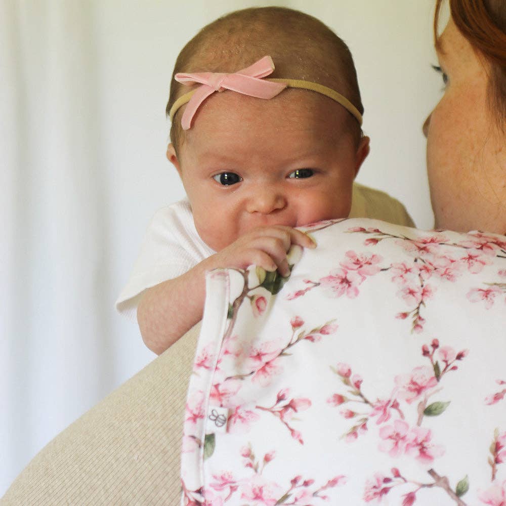 Snuggle Hunny - Cherry Blossom Organic Cotton Burp Cloth