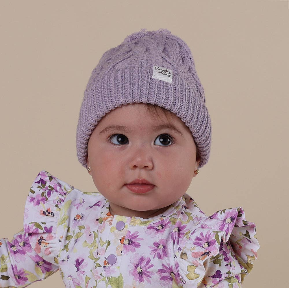 Snuggle Hunny - Lavender Organic Baby Knit Beanie