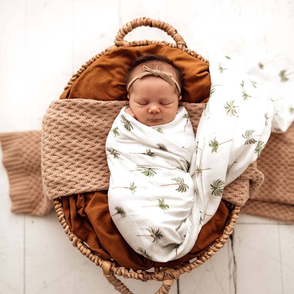 Snuggle Hunny - Green Palm Organic Muslin Wrap