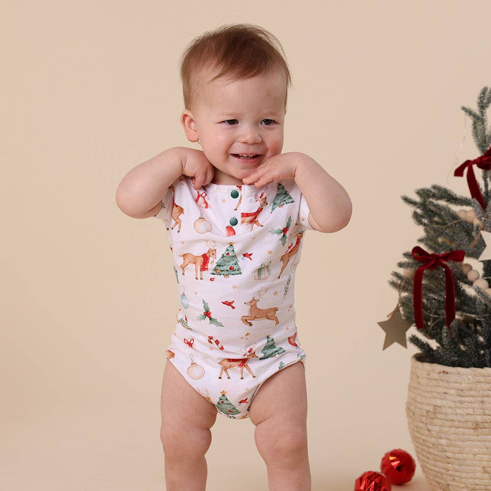 Snuggle Hunny - Prancer & Friends Short Sleeve Organic Bodysuit