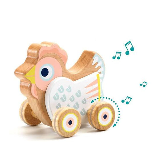 Djeco Musical BabySing Hen on Wheels