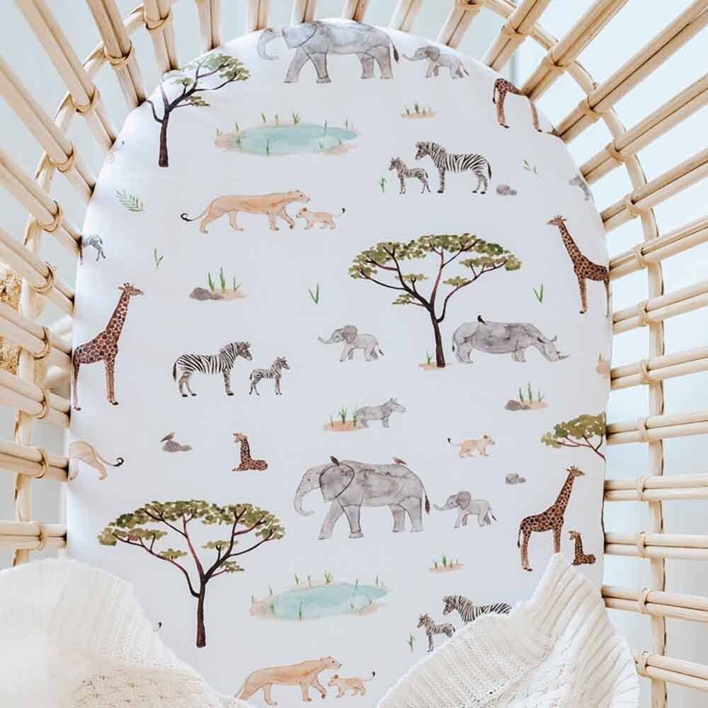 Snuggle Hunny - Safari Bassinet Sheet / Change Pad Cover