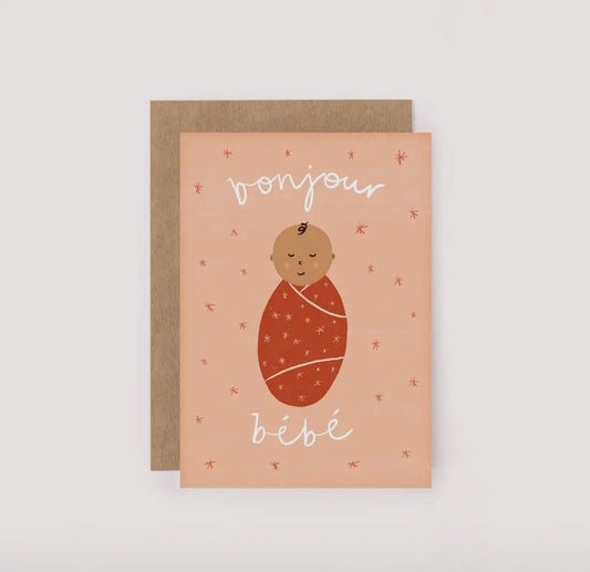 Bonjour Bebe Pink Mini Card - New Baby
