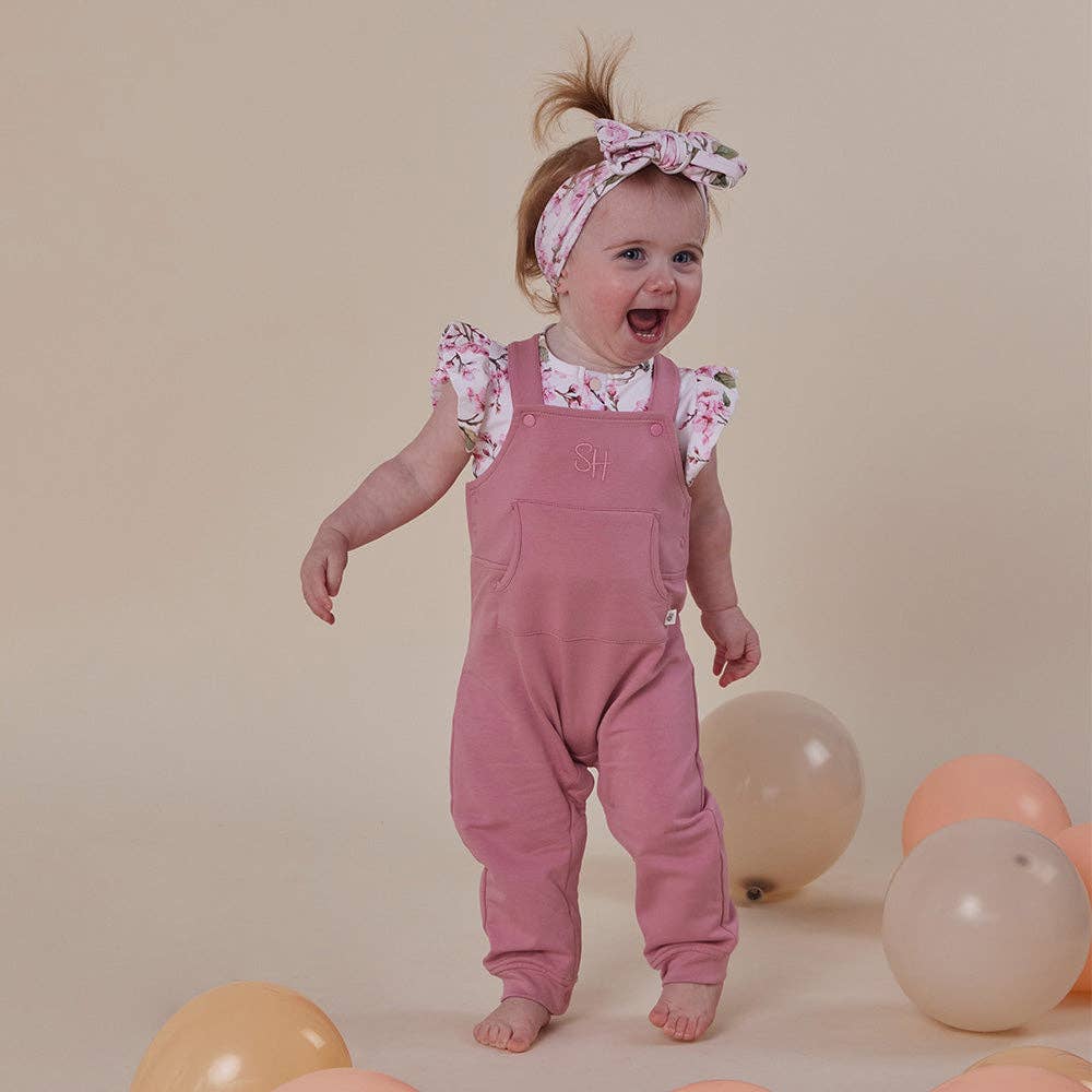 Snuggle Hunny - Jewel Pink Organic Joey Overalls