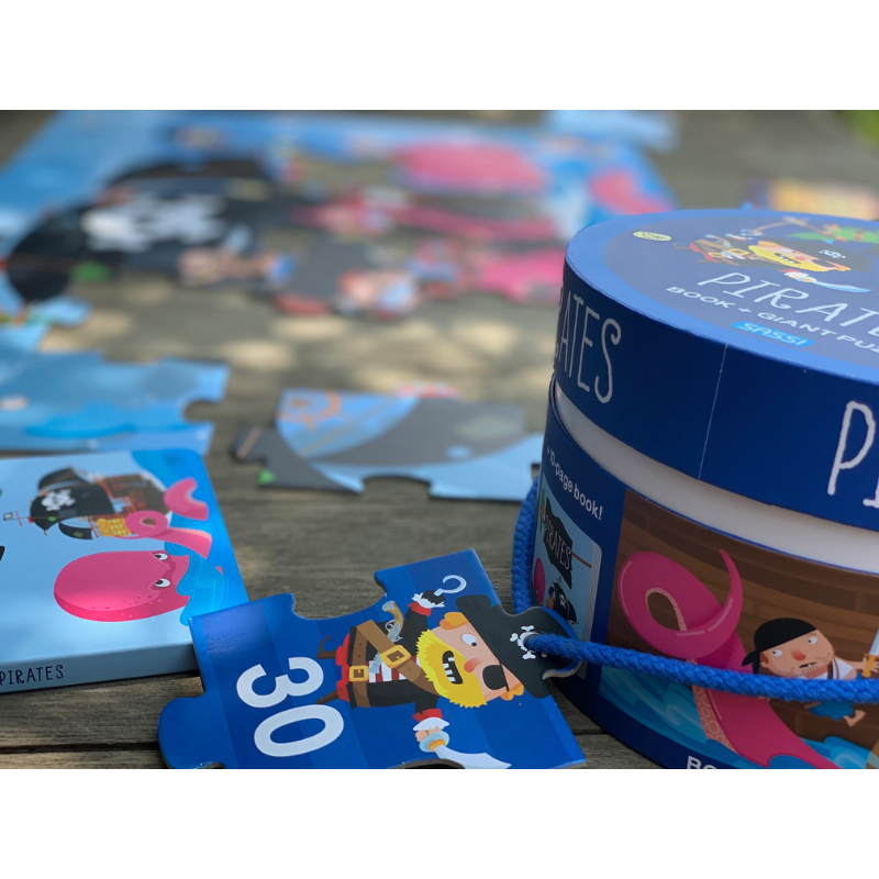 Sassi Book and Giant Puzzle  - Pirates (30 pcs)