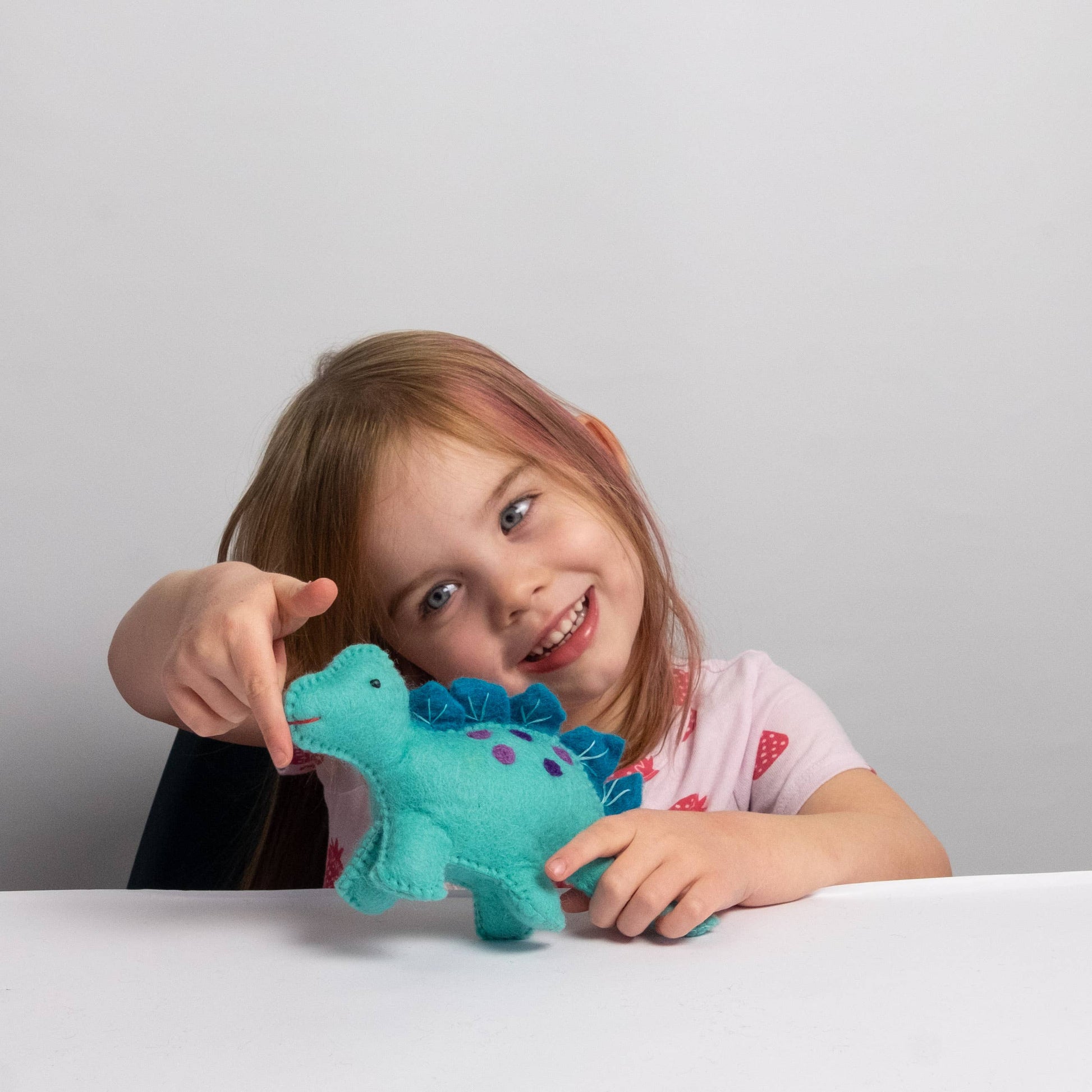 Felt Dinosaur Baby Blue Stegosaurus - The Winding Road - Bambam Kids Toys 