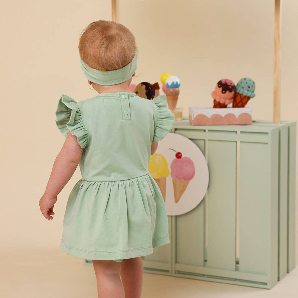Snuggle Hunny - Mint Short Sleeve Organic Dress - Bambam Kids Toys 