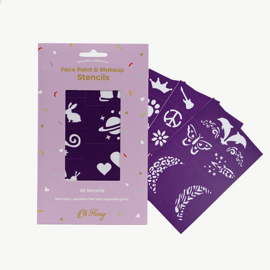 Oh Flossy - Oh Flossy Reusable Adhesive Face Paint & Makeup Stencils - Purple - Bambam Kids Toys 