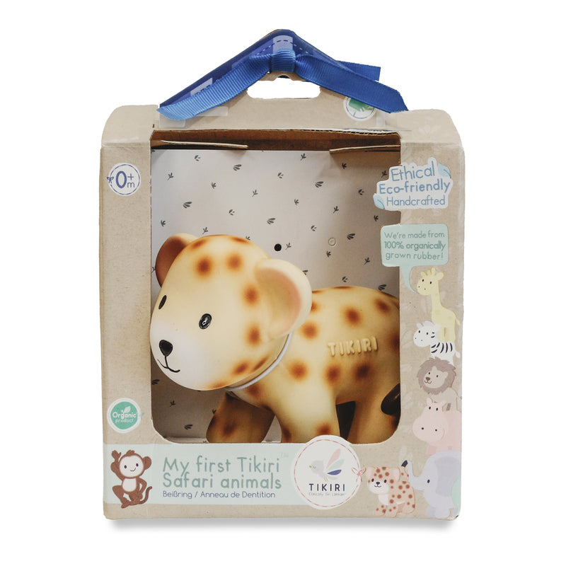 Tikiri Leopard Rubber Teether Rattle & Bath Toy