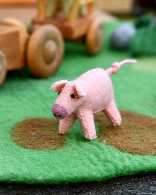 Felt Pink Pig Farm Animal - Tara's Treasure