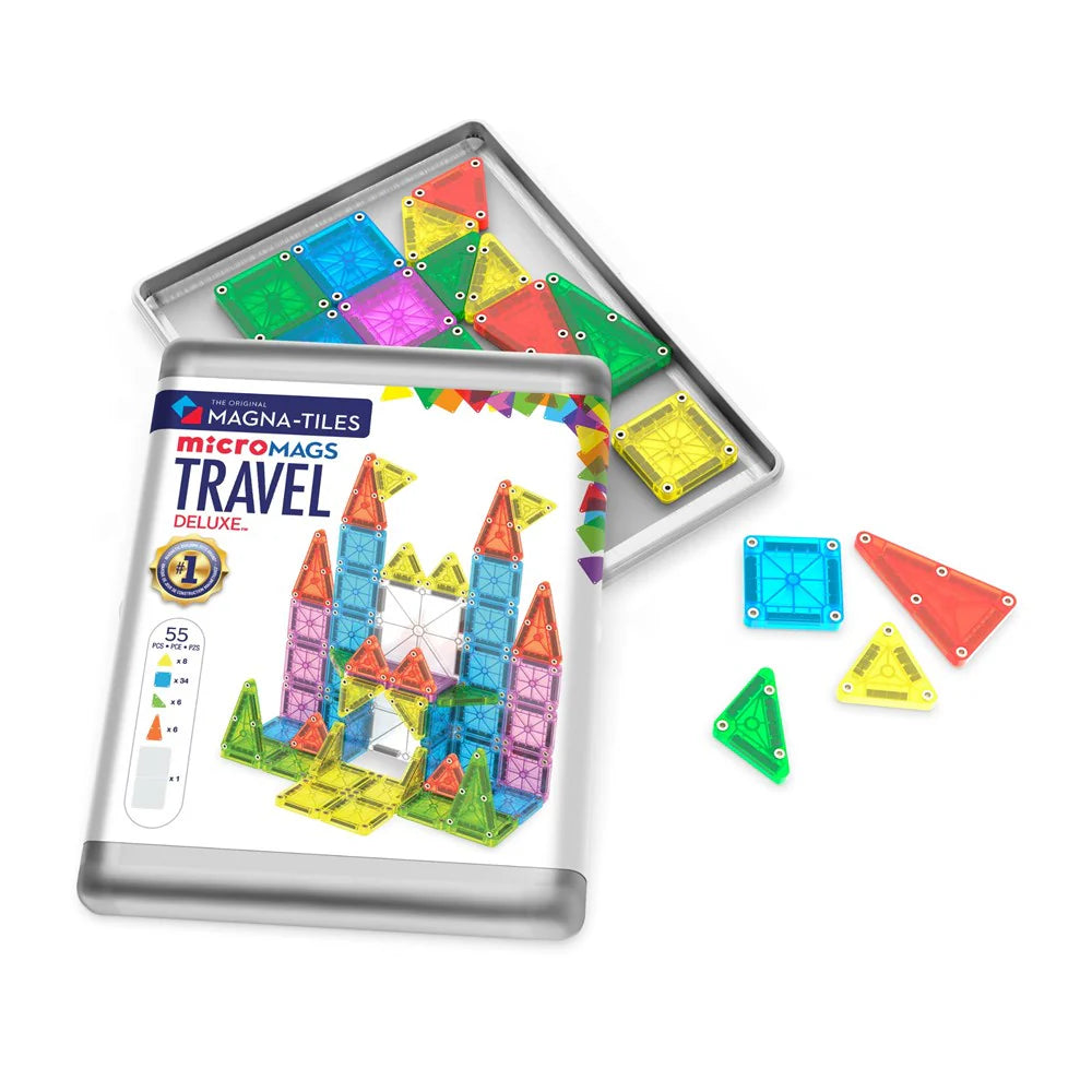 MAGNA-TILES microMAGS Travel Set Deluxe 55-Piece Set