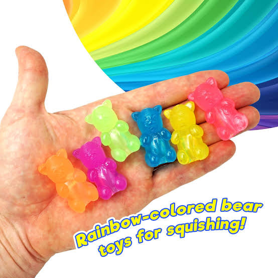 Squishy Mochi Gummy Bear Topper 6pc