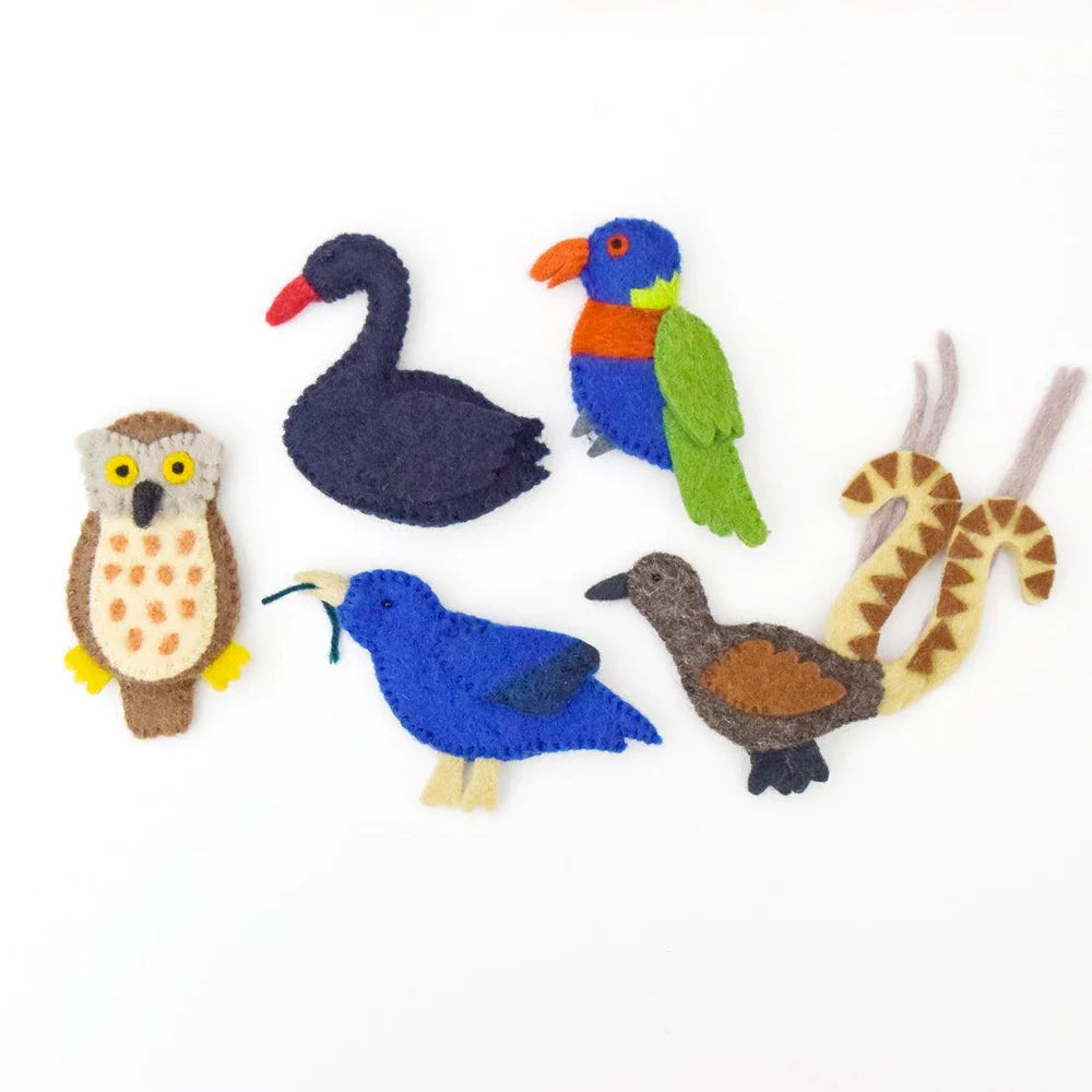 Tara Treasures Australian Animals Birds Of Australia Finger Puppet Set (D)