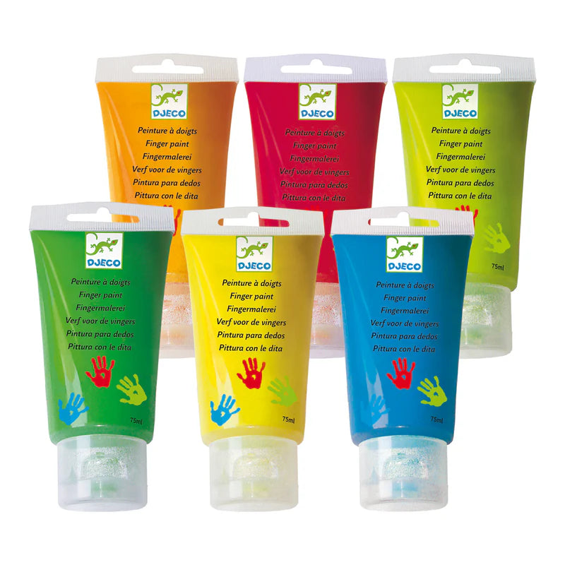 Djeco - Finger Paint Tubes - Classic Colours (6pk)