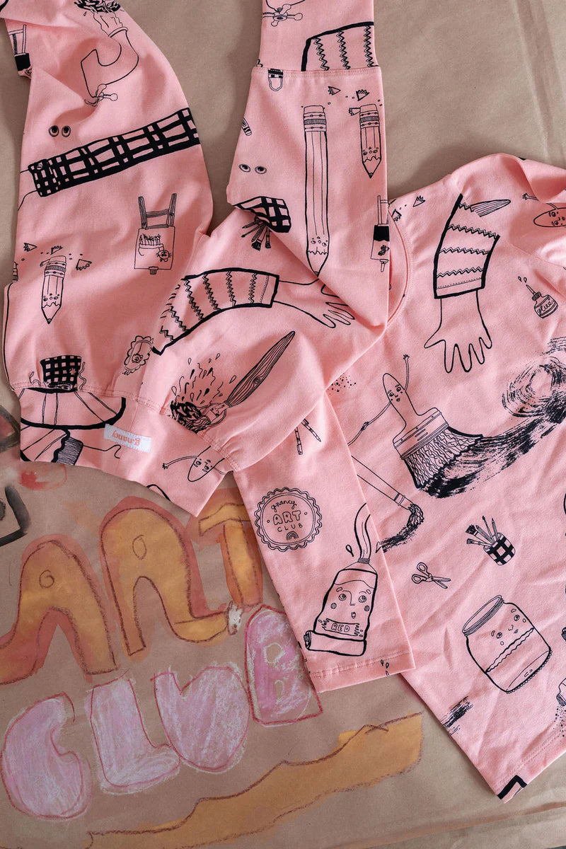 bubblegum art club long pj set