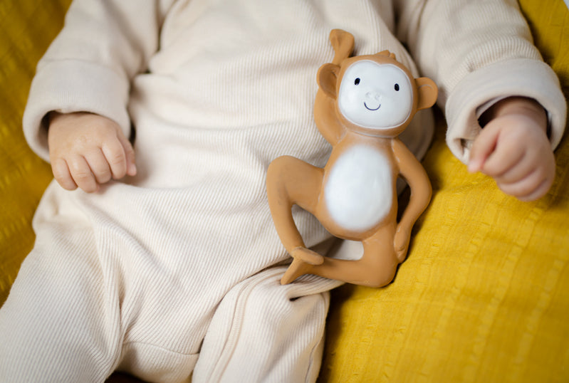 Tikiri Monkey Rubber Teether Rattle & Bath Toy