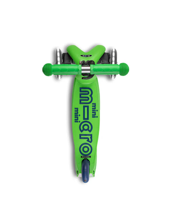 Mini Micro Deluxe LED 3 Wheel Scooter - Green/Blue