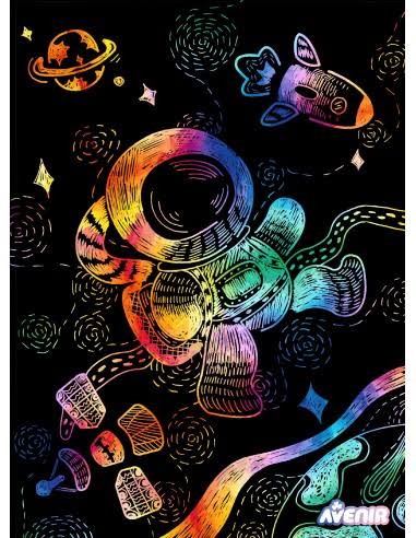 Space Stencil Scratch Art Set