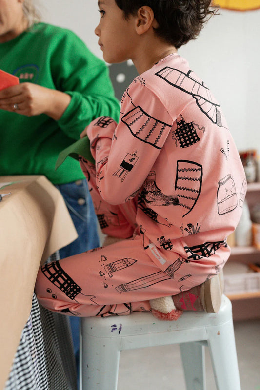 bubblegum art club long pj set