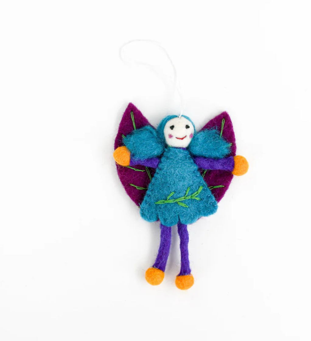 Felt Leaf Fairy ~ Blue Hair