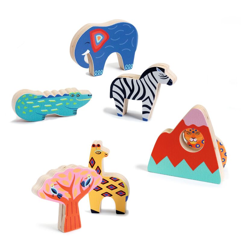7 piece Savannah Story Wooden Puzzle - Djeco
