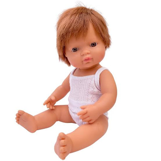Miniland Doll -Baby Boy Redhead 38cm