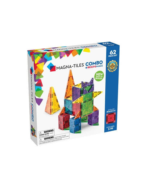 MAGNA-TILES - Combo + microMAGS - 62 Piece Set