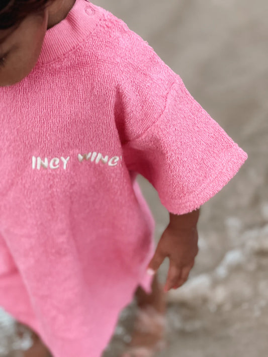 Incy Wincy Cotton Towel Beach Tee - Rasberry