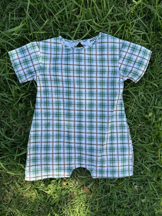Poppy Romper - Green Check