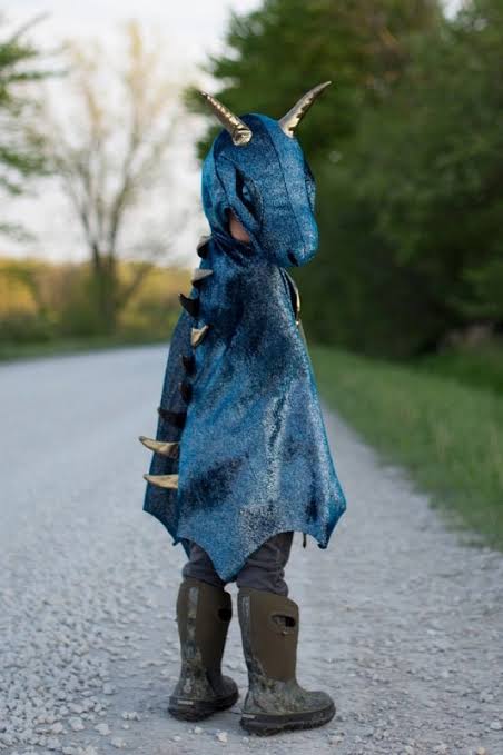 Teal & Gold Starry Night Dragon (size 5-6)