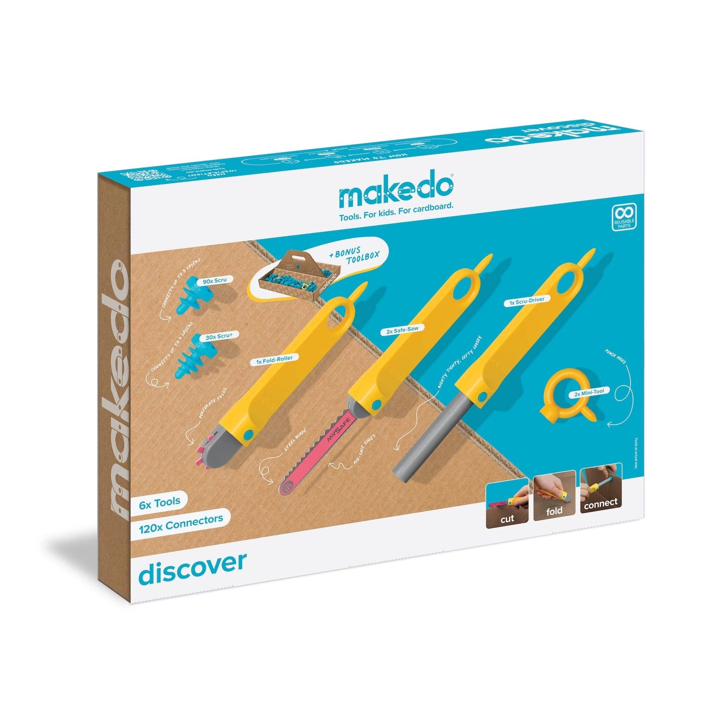 Makedo Cardboard Construction for 2-5 Makers