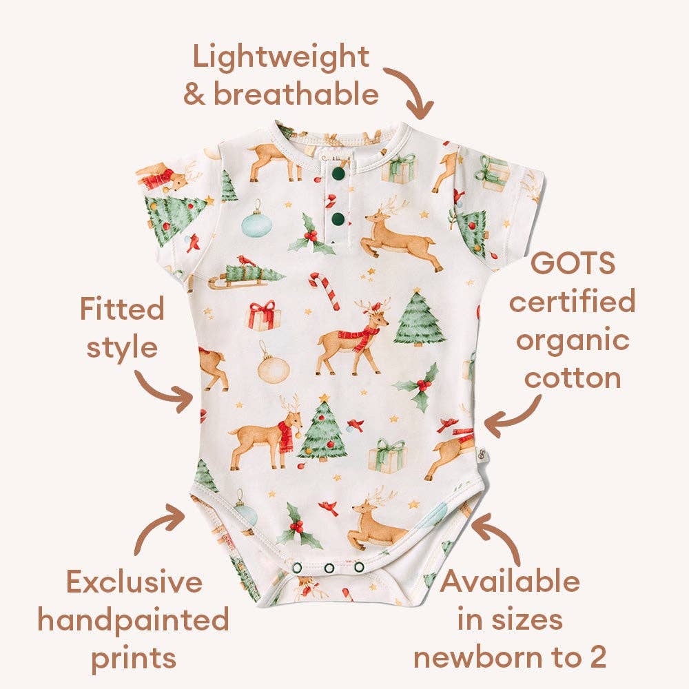 Snuggle Hunny - Prancer & Friends Short Sleeve Organic Bodysuit