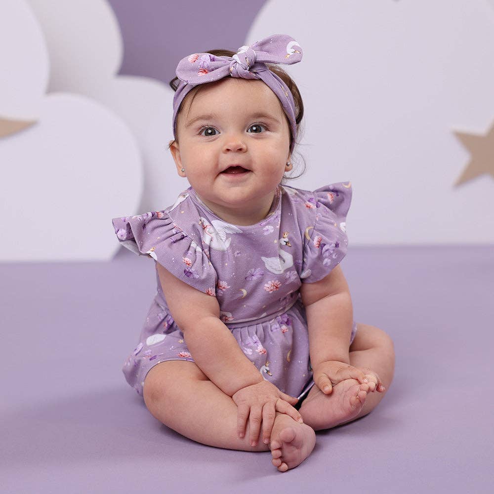 Snuggle Hunny - Swan Lake Short Sleeve Organic Dress